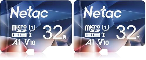 Netac Micro SD Karte 32gb Fat32, Speicherkarte Handy für Smartphone, Switch, Tablet, Camera, Drone, Raspberry pi (Packung mit 2)