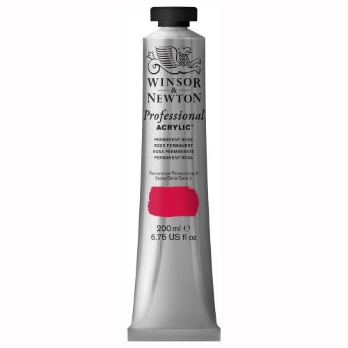 Winsor & Newton Professional - Pintura acrílica, tubo 200 ml, color rosa permanente