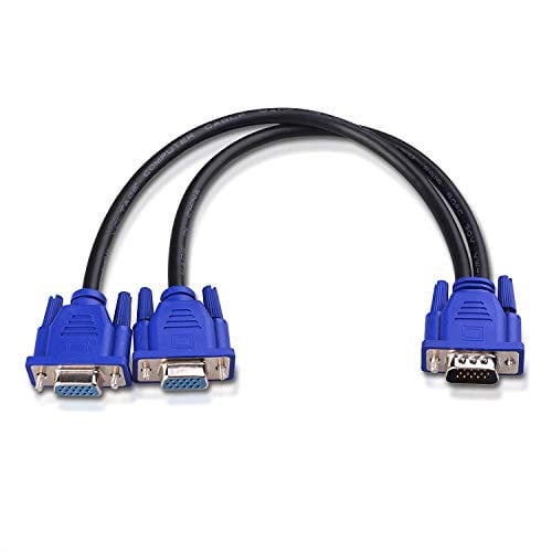 Cable Matters VGA Splitterkabel 30 cm (VGA Y Kabel/Splitter 2 Monitore) zur Bildschirm Duplizierung