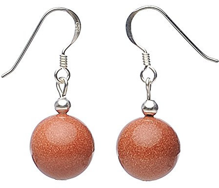 Ohrringe Ohrhänger aus Goldfluss creme braun Ohrschmuck Damen Ã˜ 12mm