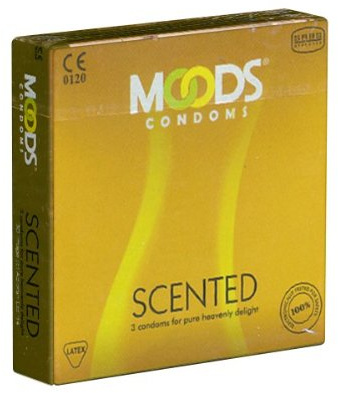 MOODS Scented Condoms - 3 Kondome mit Blumen-Aromen - Jasmin, Moschus und Rose - Kondome für romantische Momente