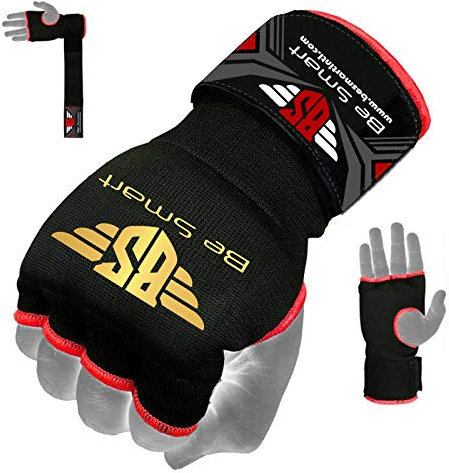 Gel-Box-Handbandagen / Handschuhe für Faust, gepolstert, für Kampfsportarten, damen Herren Kinder, schwarz, S