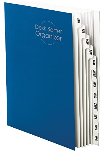 Smead Schreibtischordner, monatlich (Jan-Dez), 12 Trennblätter, Briefgröße, Dunkelblau (89286)