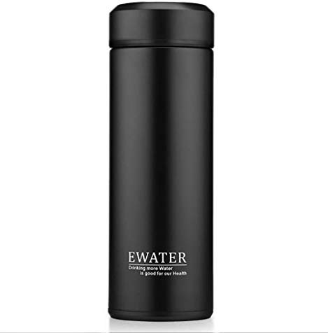 Glass Liner Vacuum Flask Stainless Steel Water Bottle Insulated Travel Coffee Mug,11oz,9oz Available(11oz, Black)