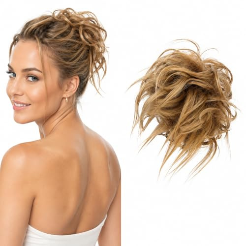 CAISHA XXL Jumbo Hairpiece Scrunchy Updo Bridal Hairstyle Messy Hair Tie Medium Blonde G16F