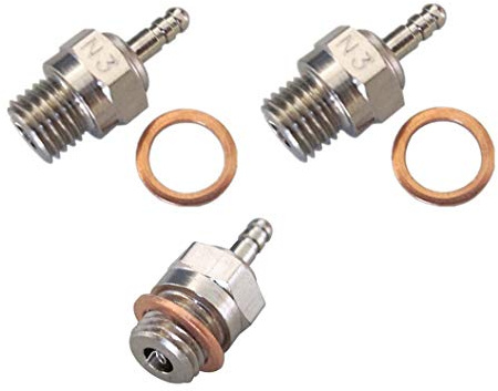 JFtech Hot 70117 Spark Glow Plug No.3 N3 Platinum/Iridium Super Glow-Plug for RC HSP Nitro Engine Car Truck Buggy (Pack of 3)