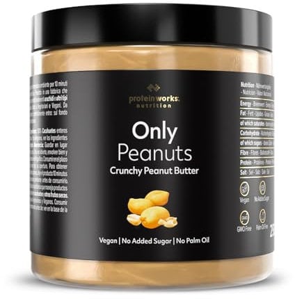 Protein Works - Peanut Butter , All Natural Nut Butter , No Added Sugar , Palm Oil Free , Vegan , Protein Rich Peanut Butter , Crunchy , 250g