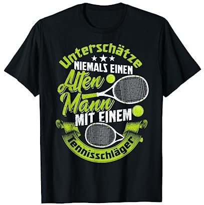 Tennis Tshirt Geschenk für Tennisspieler Lustig Herren Schwarz S Tennis T-Shirt