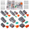 HUAZIZ 6 Sets Impermeabile Auto Connettore Elettrico DT 2 3 4 6 8 12 Pin Way Terminale Filo Connettore Spina Sigillato Grigio Maschio e Femmina Auto Impermeabile Filo Elettrico Connettore Spina