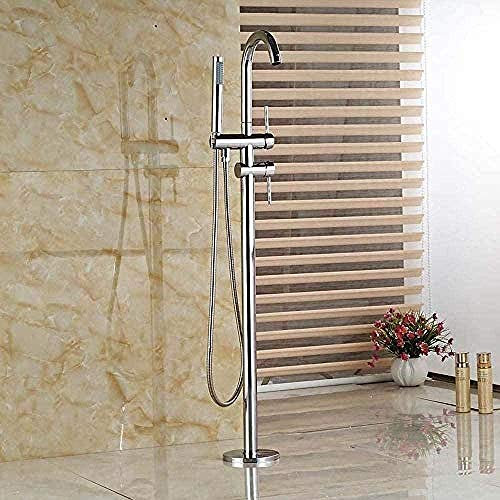 Freistehende Badewanne Luxus-Armatur Bodenmontierter 360-Grad-Schwenkauslauf mit 150-cm-Schlauch-Handbrause-Sprayer Chrom-Finish