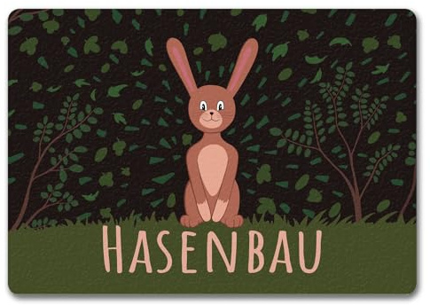 speecheese Hasenbau Fußmatte in 35x50 cm ohne Rand mit niedlichem Hasen Fußmatte in 35x50 cm ohne Rand für die Osterzeit mit süßem Hasen um den Eingangsbereich von deinem Haus oder der
