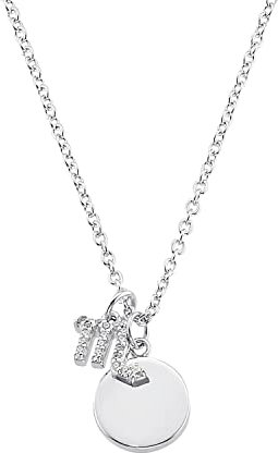 s.Oliver Kette mit Anhänger 925 Sterling Silber Damen Halsschmuck, mit Zirkonia synth, 40+5 cm, Silber, Skorpion, Kommt in Schmuck Geschenk Box, 2034214