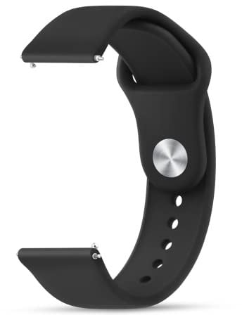 Tobfit 20mm Uhrenarmbänder, Verstellbarer Weiches Silikon Sport Ersatz Uhrenarmbänder 20mm für Herren Damen(Schwarz)