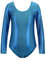 Turnanzug Mädchen Langarm Kinder U Rücken Metallic Glitzer Gymnastikanzug Ballett Trikot Body Leotard Tanzbody Ballettanzug Balletttrikot Eiskunstlauf Ballerina Ballettkleidung Hellblau 9-10 Jahre