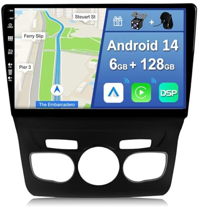 YUNTX Android 14 [6GB+128GB] 2 DIN Autoradio para Citroen C4 C4L DS4 (2013-2017)-[Integrado CarPlay/Android Auto/DSP/GPS]-IPS 2.5D 10.1”Touch Screen-Cámara+Mic-Dab/Bluetooth 5.0/360 Cámara