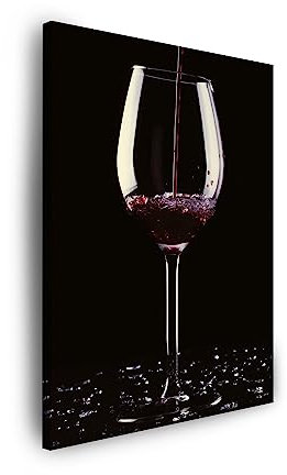 Modern Kunstdruck Wandbilder Leinwandbild auf Keilrahmen Leinwanddruck Küche Glas Wein 60x120 cm Leinwandbilder für Ihr Zuhause oder Büro