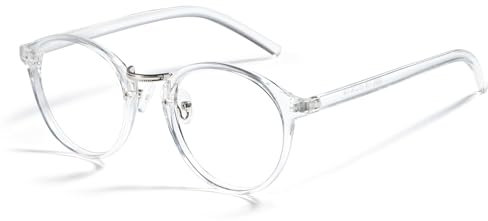 Cyxus Brille Ohne Sehstärke Damen Herren mit Blaulichtfilter Mode Rund Brille Computer Gaming Brillen Anti UV 400 Retro Brillengestelle(8065 Klar)