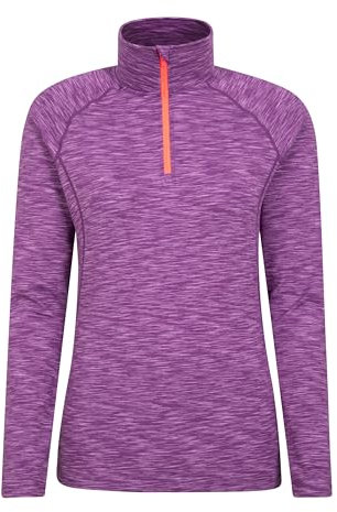 Mountain Warehouse Bend & Stretch Womens Midlayer Jacket - Half Zip, Breathable, Stretchy, High Wicking Sweatshirt - Autumn, Winter, Running & Gym Berry (Half Zip) 12