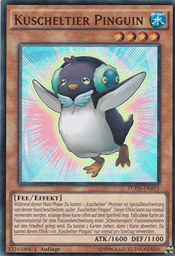 FUEN-DE015 - Kuscheltier Pinguin - Super Rare - 1. Auflage - DEUTSCH - Fusion Enforcers - mit LMS Trading Fieldcenter-Karte Yugioh