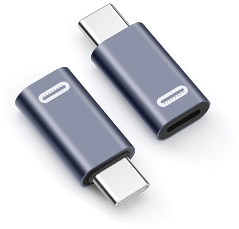 Seminer Adaptador USB C a Lightning (2 Pack), Adaptador USB-C PD 35W, Adaptador Lightning Hembra a USB Tipo C Compatible con iPhone Serie 15 iPad Pro Macbook Galaxy Note S9 S23 Ultra (Gris)