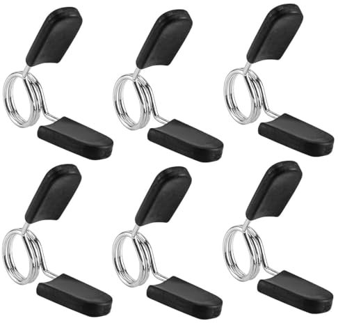 ZKHSEOU 6 Pezzi Chiusure a Molla per Bilanciere, Morsetti per Bilanciere, Morsetti per Manubri, Chiusure a Molla per Manubri per Sollevamento Pesi, Allenamento della Forza, Accessori per Manubri, 25mm