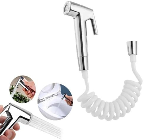 Pommeau de douche à gâchette G1/2 haute pression pour bidet avec tuyau de téléphone de 1,5 m pour camping-car, camping pour bain, salon de coiffure, nettoyage des animaux domestiques