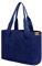 Damen Groß Handtasche mit Laptopfach Canvas Satchel Tote Bag Schultertasche Shopper Tasche für Arbeit Bücher Alltag Lehrertasche navy Large