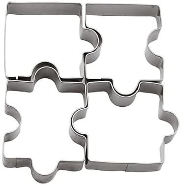 NARHOR 4 Stück Edelstahl Stichsäge Keksausstecher Ausstecher-Set von Plätzchen, Keksen, Fondant