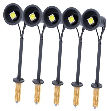 Vaguelly 5stücke Miniatur Tischlampe Eisenbahn Modell Licht Schmuck Für Sandtischlayout Puppenhaus Dekoration Mikro Landschafts Lampe Zimmerornament