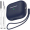 MHYALUDO Custodia per AirPods Pro di seconda generazione, Custodia per AirPods Pro in morbido silicone anticaduta e antiurto Skin Touch con portachiavi e kit di pulizia,Blu notte
