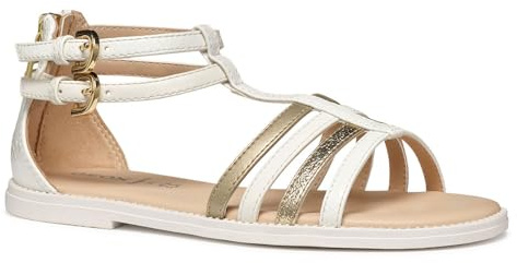 Geox J SANDAL KARLY GIRL, Sandale fille, White/Platinum,