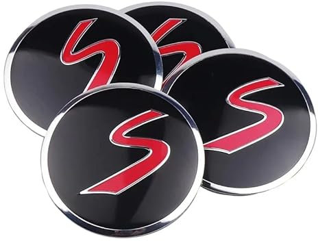 4 Stück Nabendeckel Aufkleber für MINI S Works Cooper JCW R50 R52 R53 R55 F56 F57 F60 56mm, Nabenkappen Abzeichen Sticker Auto Radnabenkappen Aufkleber Felgen Aufkleber Dekorationsaufkleber