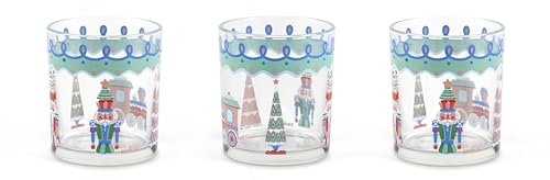 Excelsa Xmas Sweet Pastels Set 3 Bicchieri Natalizi, Vetro, Capacità 250 Ml.