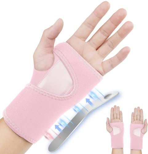 ACWOO Muñequera Tunel Carpiano, Muñequera Ajustable con Férulas Metálicas, Muñequera Férula de compresión Transpirable Neopreno, Soporte de Muñeca para Alivio del Dolor y Estabilidad (Lzquierda)