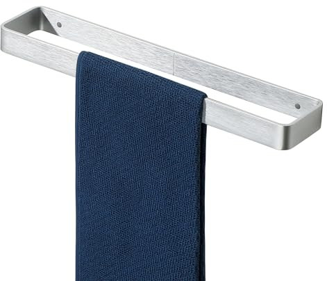 SAYAYO Porte Serviette Mural sans Perçage pour Salle de Bain, Support Serviette Adhésif en Aluminium pour Cuisine Baignoire Lavabo, Brossé 40CM, EGYS24030-400-3M-LSY