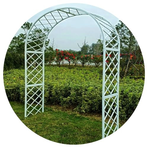 Pergola ad arco da giardino in metallo resistente, per piante rampicanti, supporto per grandi archi nuziali, pergolato esterno, nero/bianco, 150 x 40 x 230 cm