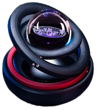 Zerodis Auto-Parfüm-Anhänger, Langlebiges Auto-Parfüm, Galaxie-Design, Langanhaltender Duft, Solarenergie, Rotierender Auto-Aromatherapie-Diffusor, Auto-Innenraum-AUT (Schwarzes