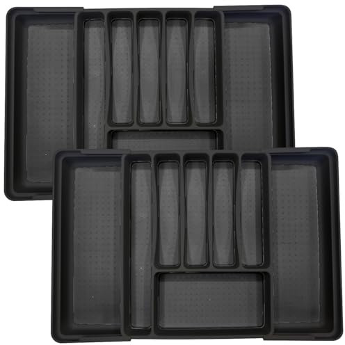 2 rangements à couverts extensibles pour tiroirs 59 x 42 x 5,5 cm [Rosenstein & Söhne]
