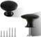 Yutherfur 12PCS Black Round Cabinet Knobs 30mm x 21mm x 26mm Zinc Alloy, Iron Kitchen Cupboard Handles