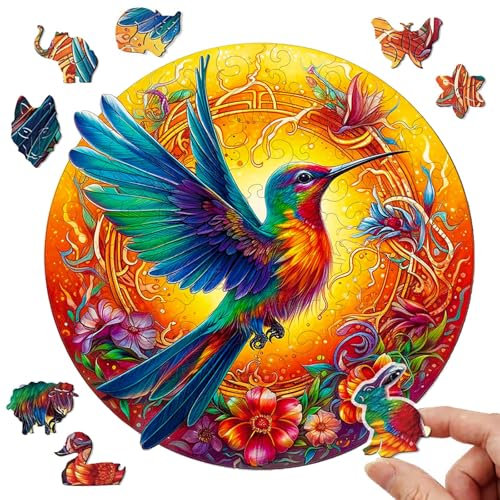 Dr. MUYA® Holzpuzzle Erwachsene, Vogel Holzpuzzle, 35 x 35 cm, Unregelmäßiges Einzigartiges Puzzle mit Tierform Puzzleteile, Wooden Puzzle mit Geschenkbox