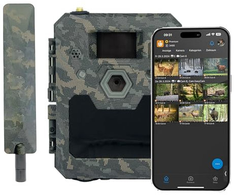icuserver ICU CLOM Cam 6 - ICU Wildkamera 4G mit Full HD Bildern und Videoqualität, Nachtsicht, Bewegungssensor und Handyübertragung, inklusive 16GB SD-Karte mit Bewegungsmelder und App