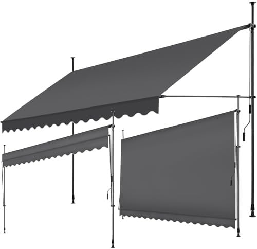tectake klemmmarkise mit handkurbel