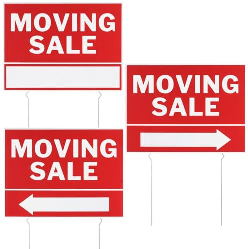 3 cartelli per cantiere in movimento con pali in metallo, su entrambi i lati, 30,5 x 40,6 cm, impermeabili, con frecce direzionali