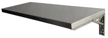 Tavolo pieghevole da parete in acciaio inox, 60 x 40 cm, scrivania salvaspazio con supporti in metallo, perfetto per lavanderia, cucina e ufficio domestico.