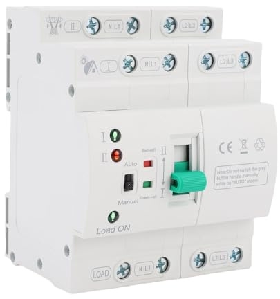 Generic Mini ATS Interruttore di Trasferimento Automatico Generatore Domestico 80A Doppio Selettore per Scatola di Distribuzione PZ30 Tipo Fotovoltaico Super Sottile per Data Center Ospedalieri