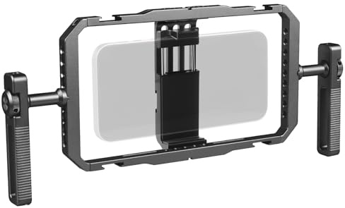 Kit di stabilizzatore manuale universale per cellulare per Vlogging, Smartphone Gabbia Video Rig con manopole di rotazione a 360°, compatibile con iPhone 17/16/15/14/13 serie e telefono cellulare