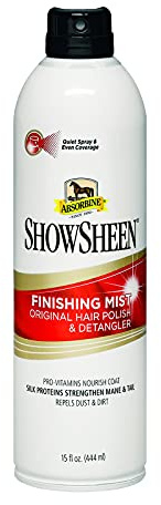 Absorbine Show Sheen Finishing Mist, 444 ml | Streak-Free Satin Shine, High-Gloss, Any Angle Sprayer, Jasmine & Sandalwood Scent, For Horses, Cattle, Dogs, Llamas & Camels
