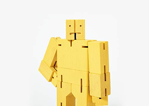 Areaware DWC2Y Kleines Cubebot Holzspielzeug, gelb, Einheitsgröße