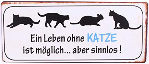 La Finesse Mauer Plakette/Schild, Metall, Lackiert, Klein
