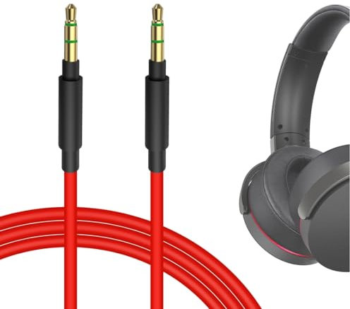 GEEKRIA Audio Cable Compatible with Sony ULT WEAR WH-XB920N WH-H 710N/700N/810, WH-1000XM6/1000XM5/1000XM4 INZONE H5 Headphones, 3.5mm Replacement Stereo Cord (4 ft/1.2 m)
